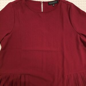 Eloquii Red Pleated Peplum Top